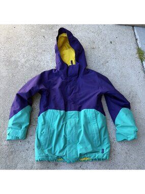 Burton Youth Gore-Tex Purple Teal Snowboard Ski Jacket Room-To-Grow Insulated S